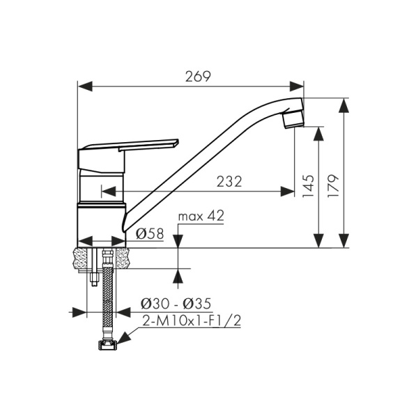 20033 Смеситель KAISER Orbit для кухни 